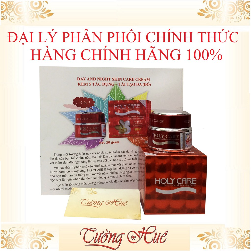 Kem Dưỡng Trắng Tái Tạo Da 5 Tác Dụng HOLY CARE - 20g - Đỏ ( Tặng 1 Bàn Chải Capitano )