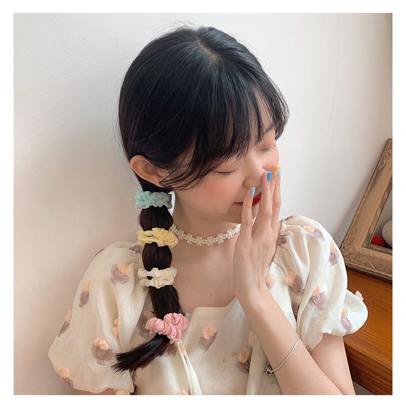 KMHO cột thun ins fashion Dây buộc tóc cao su nhiều màu sắc thời trang Hàn Quốc cho nữ cột tóc phụ kiện tóc trang sức hàn quốc