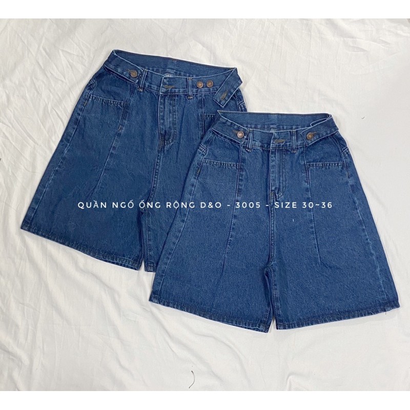 Quần Short Jean Ngố Ống Rộng BIGSIZE, Quần Ngố Lưng Cao, Quần Suông Lửng Không Giãn