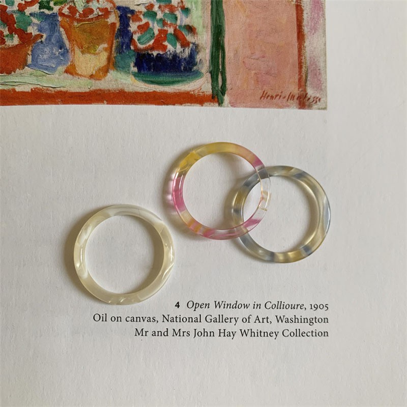 Nhẫn Nhựa Acrylic Trong Suốt Phong Cách Cổ Điển