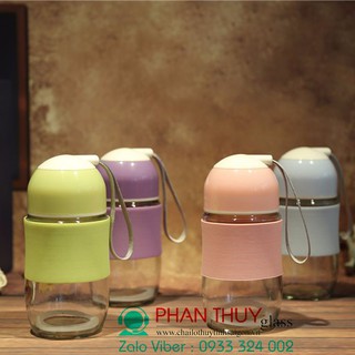SET 02 Chai Thủy Tinh Lùn Silicon 350ml