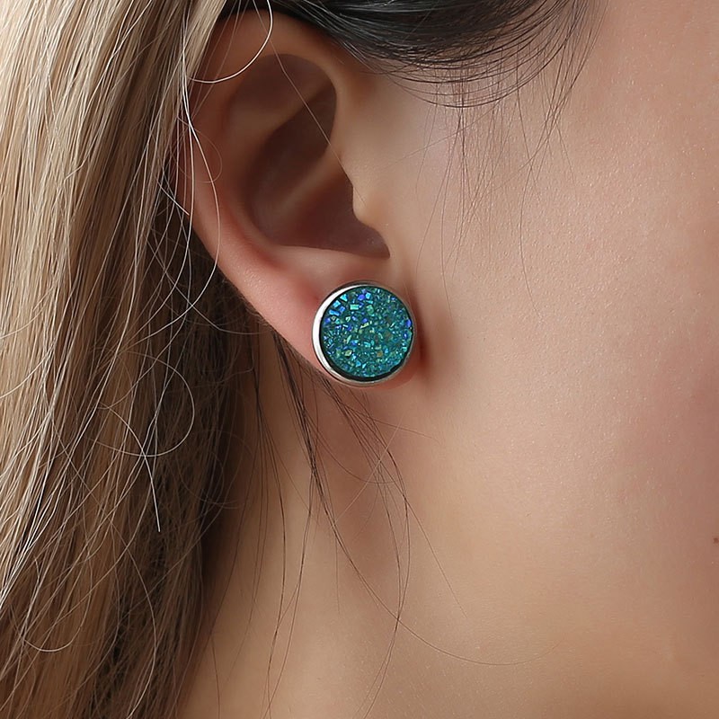 Khuyên tai dạng tròn chất liệu thép không gỉ kích thước 12mm