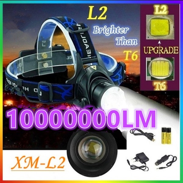Đèn Pin Đeo Đầu XM-L2 Ultral + 2 Pin 18650 + Sạc USB