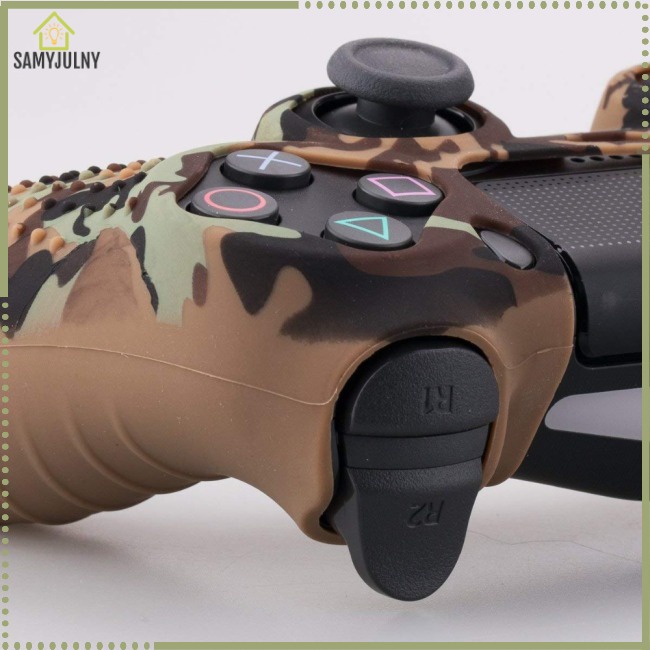 Ốp Bảo Vệ Tay Cầm Chơi Game Sony PS4 Slim / Pro Họa Tiết Rằn Ri Bằng Silicon Gel Cao Su