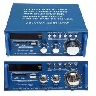 Âm Ly Mini Bluetooth 300W Amly Xe Hơi USB , FM