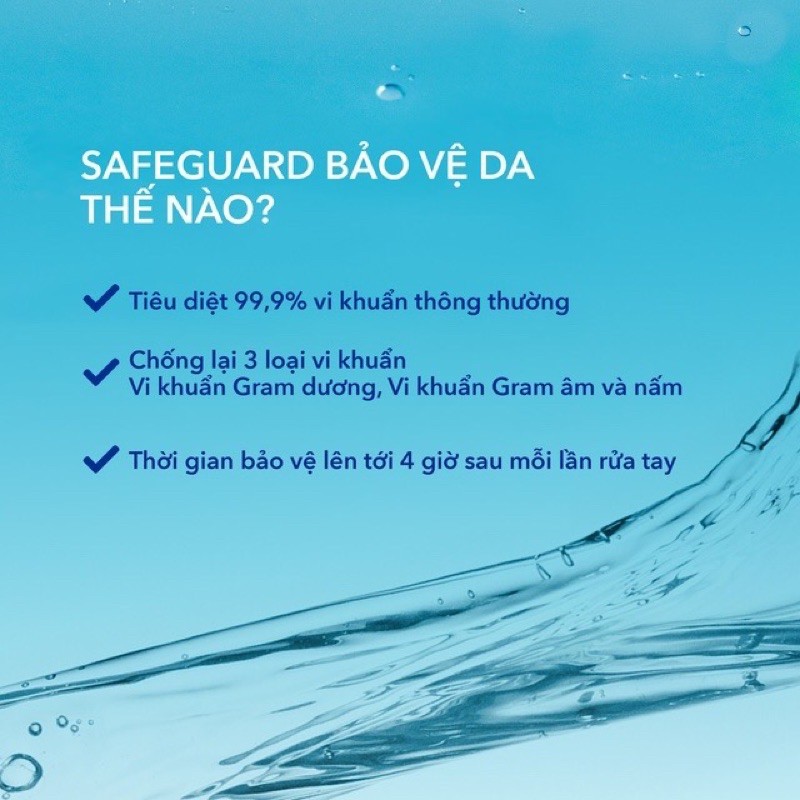 nước rửa tay diệt khuẩn safeguard 225ml