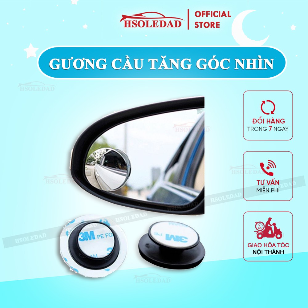 Kho sỉ bộ 02 gương cầu lồi không viền cho ô tô xóa điểm mù