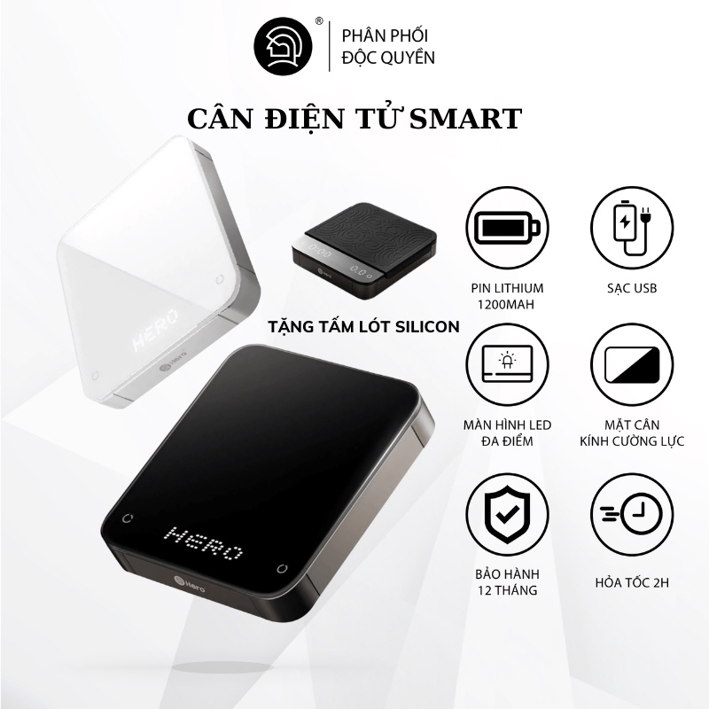 Cân điện tử mini pha chế cà phê chính hãng HERO cao cấp thông minh phản hồi nhanh cân chính xác dung lượng lớn