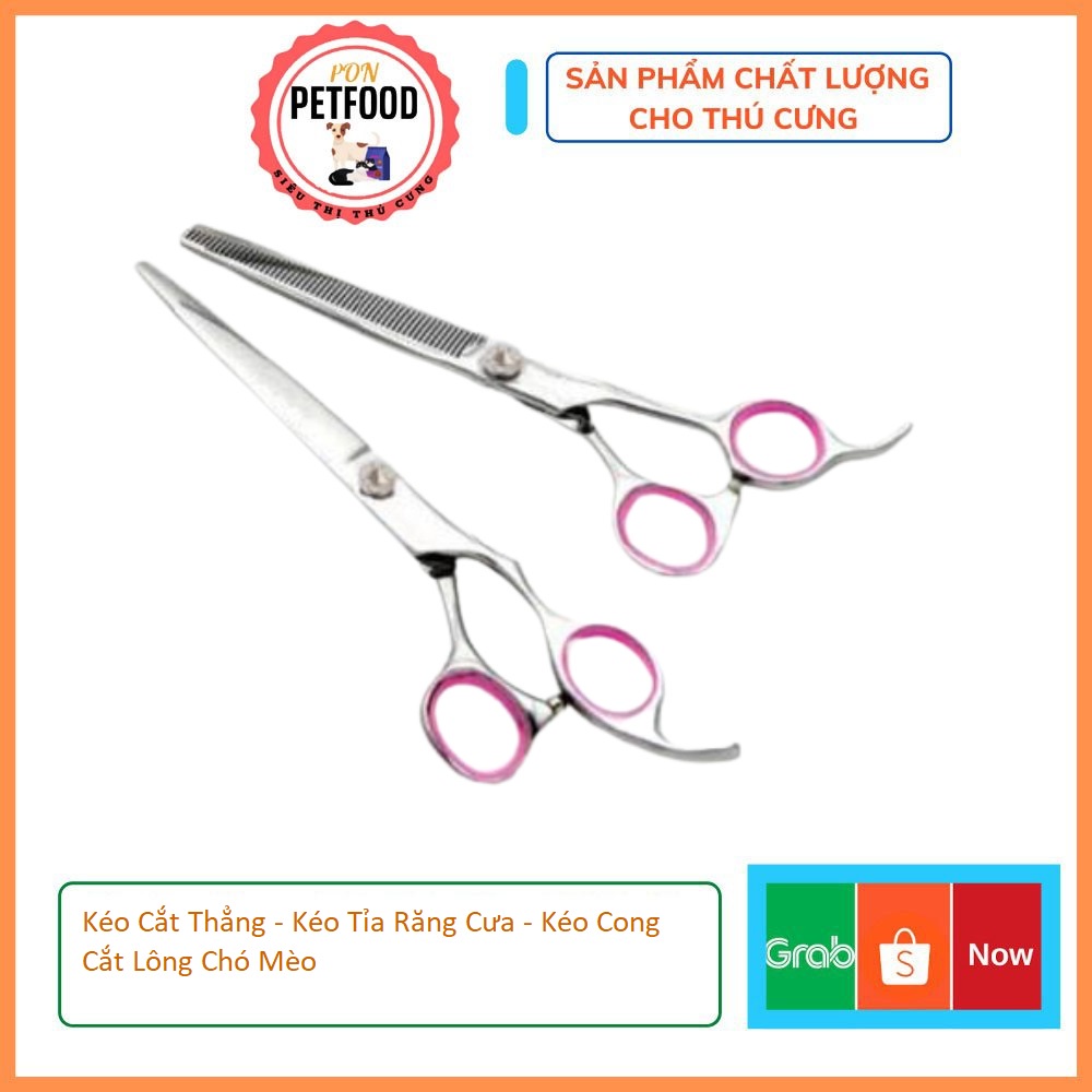 Kéo Cắt Thẳng - Kéo Tỉa Răng Cưa - Kéo Cong Cắt Lông Chó Mèo