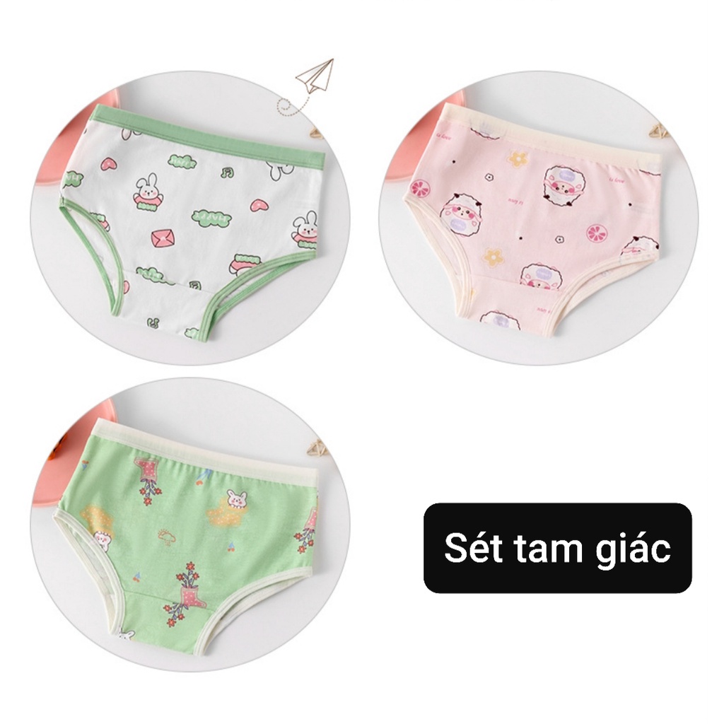 Quần chip bé gái hoạ tiết Thỏ Xanh đáy cotton kháng khuẩn từ 9-47kg