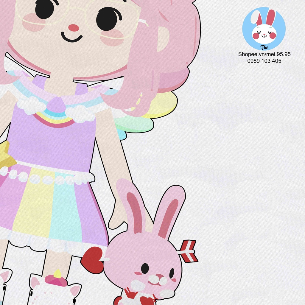 Áo thun play together in hình ốc sên cute, kỳ lân,cừu alpaca, thỏ mềm mại,hình in sắc nét cute