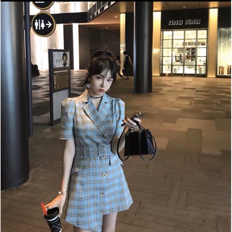 Đầm Vest, Áo Vest Tay Ngắn Lệch Tà Phong Cách Hiện Đại- Hàng Có Sẵn- FREESHIP | BigBuy360 - bigbuy360.vn