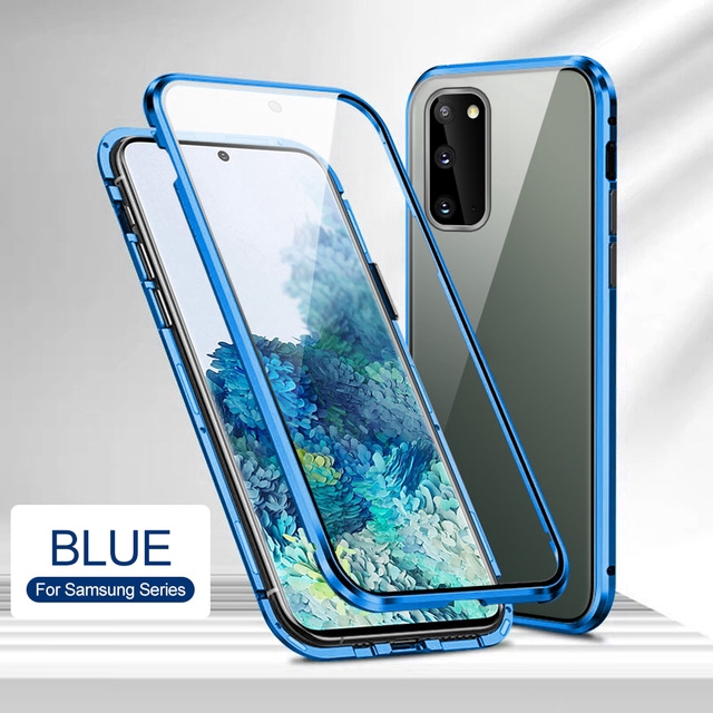 Ốp điện thoại khung nhôm cứng kính hai mặt cho Samsung Note10 S10 Lite Galaxy Note 10+ 9 8 S10 Lite S20