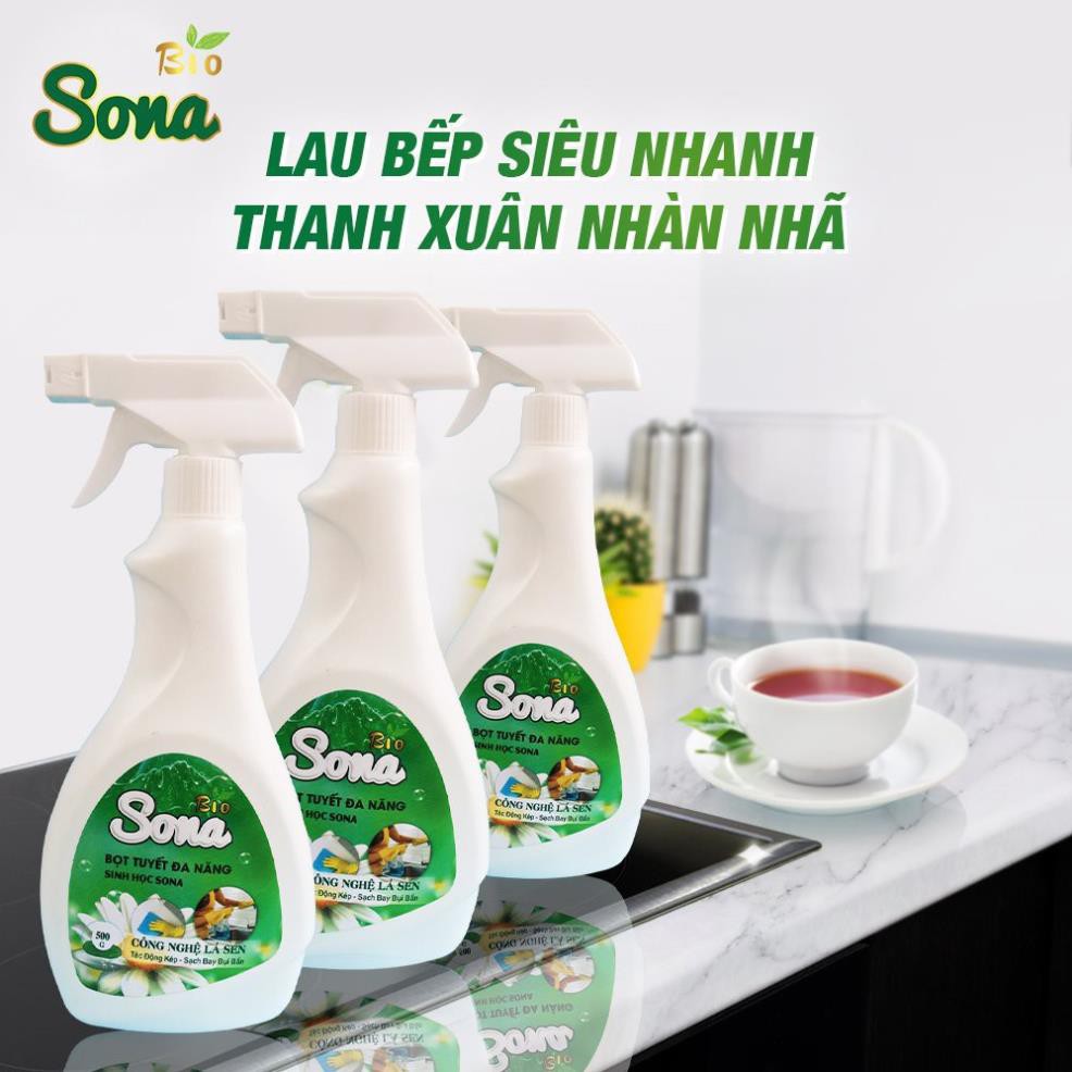 Xịt Đa Năng, Tẩy Rửa Vết Bẩn Nhà Bếp, Lau Kính Sạch Bong, Vệ Sinh Bề Mặt, Ngừa Vi Khuẩn SoNa 500ml