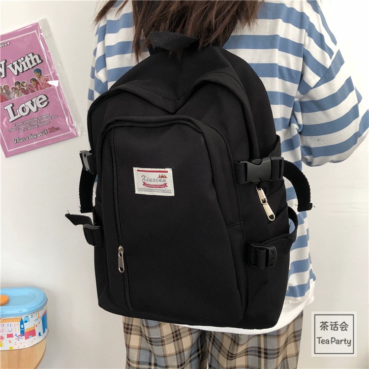 Balo JASMIN NOIR vải canvas thiết kế đơn giản cỡ lớn dễ thương cho nữ