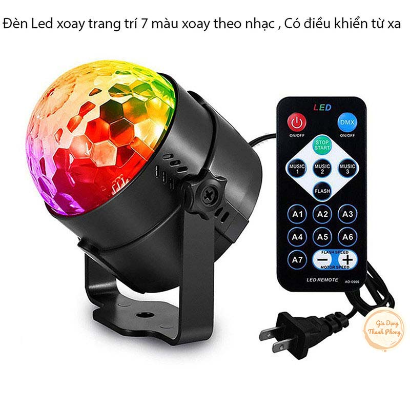 Đèn Led 7 Màu Vũ Trường, Bar , Karaoke, Đèn Sân Khấu Cảm Ứng Theo Nhạc Có Remote Điều Khiển [ĐÈN BAR]