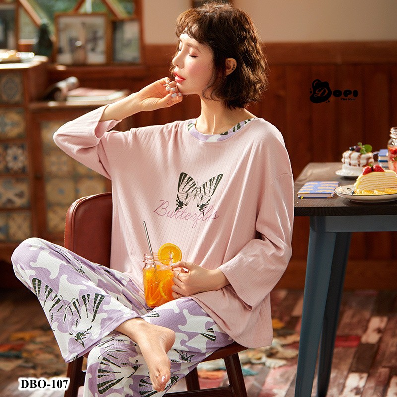 (DBO107) Đồ bộ mặc nhà thu đông dài tay CHUNKEER cao cấp