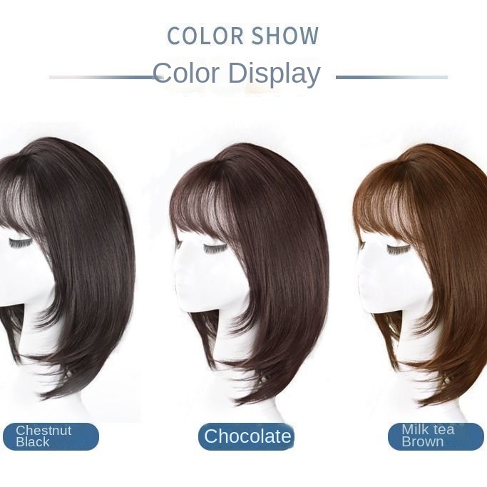 Tóc Giả Thẳng Dài Ngang Vai Có Khóa Bên Trong Cho Nữ