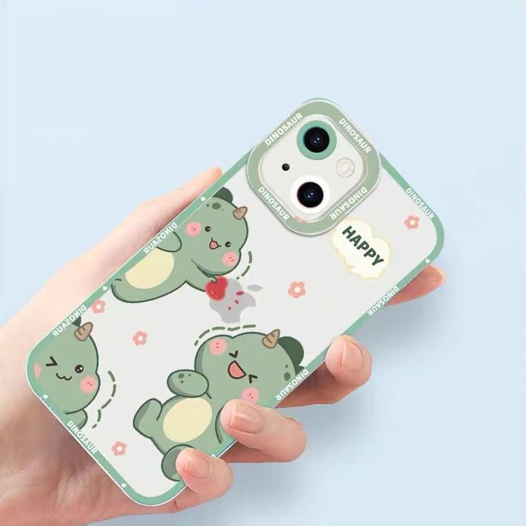 Ốp Điện Thoại TPU Mềm Hình Khủng Long Dễ Thương Cho IPhone 13 12 Mini 11 Pro X XR XS Max SE 2020 6 6S 7 8 Plus
