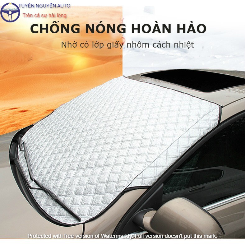 Bạt che kính ô tô tấm chắn nắng xe hơi 3 lớp tráng bạc cao cấp cách nhiệt chống nóng hiệu quả