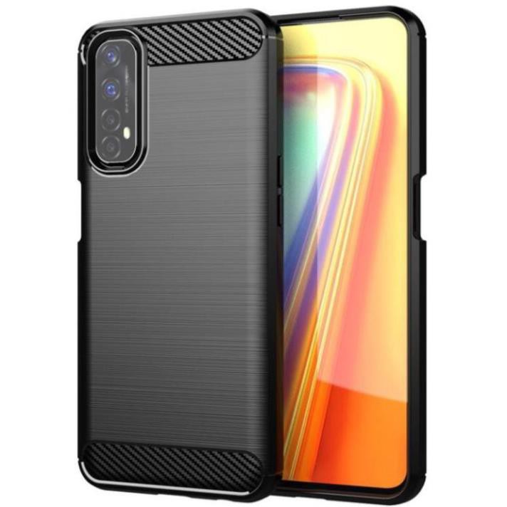 Ốp lưng dẻo Oppo Realme 7 vân sợi cacbon chống sốc, chống vân tay Rugger Amor