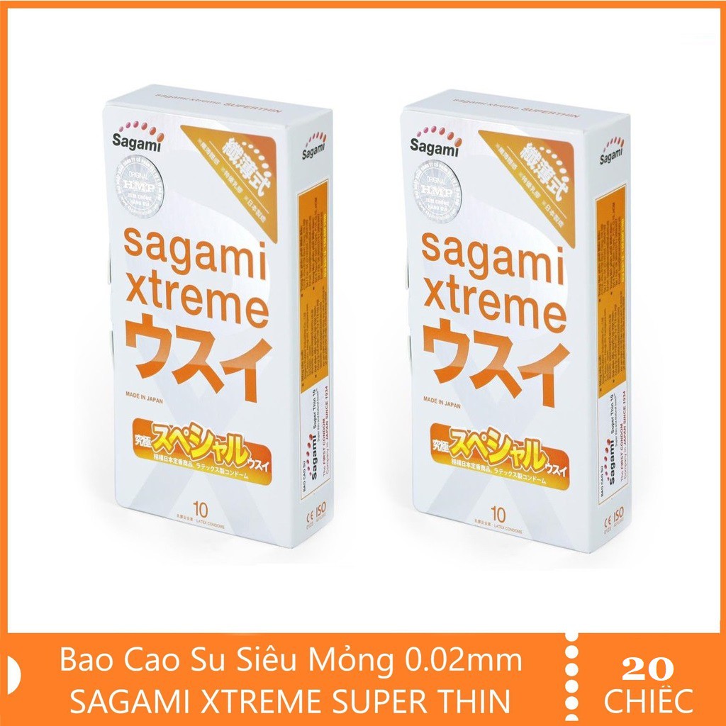 [Combo] 2 hộp bao cao su siêu mỏng cao cấp 20c Sagami Xtreme Super Thin