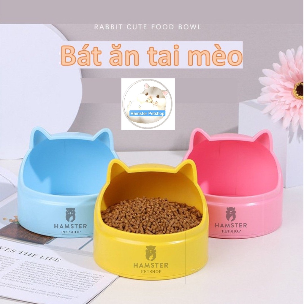Bát ăn gắn lồng tai mèo cho thỏ, bọ
