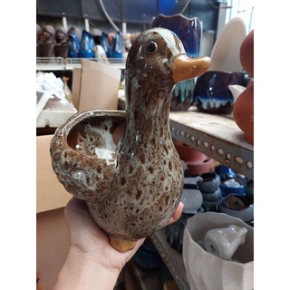 Chậu đất nung - chậu vịt tráng men (giá 1 con)