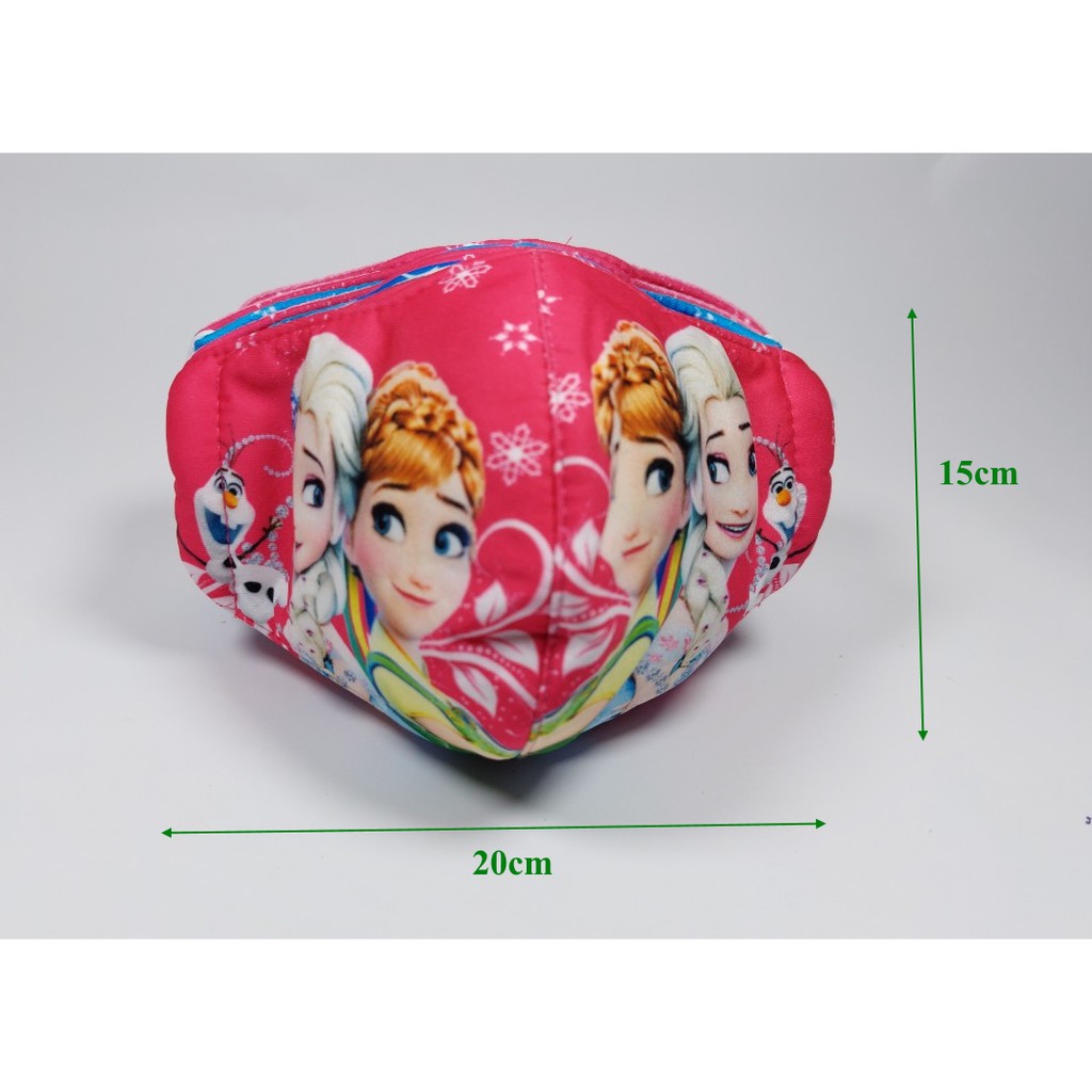 KHẨU TRANG TRẺ EM In hình 4 công chúa elsa Chất liệu vải Dày 3 lớp Chống nắng Phòng dịch bệnh Thương hiệu VIỆT THẮNG | BigBuy360 - bigbuy360.vn