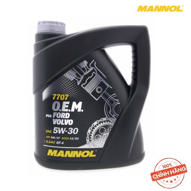 [Cao Cấp] Nhớt MANNOL 7707 O.E.M Cho Xe Ford, Volvo 5W-30 SN A5/B5 – 4L, Hàng Đức Chính Hãng – VTMART-NHẬP KHẨU TỪ ĐỨC