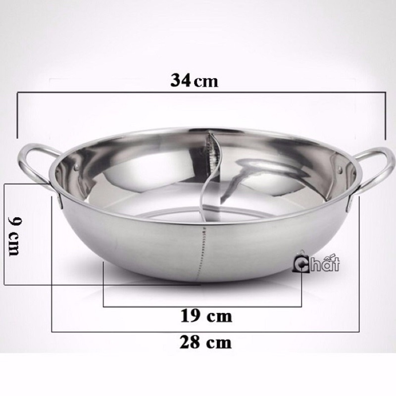 NỒI LẨU INOX 2 NGĂN 30CM