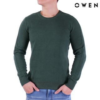 Áo len tay dài cổ tròn Owen - Xanh lá - ALD90160