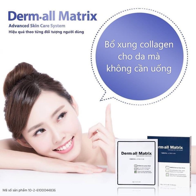 DERM ALL MATRIX / Mặt Nạ Mask Derm-all Matrix - Hộp 4 Miếng Mẫu Mới