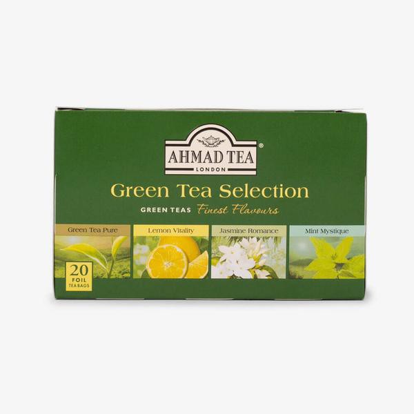 BST 4 vị Trà Xanh (Nhài, Chanh, Bạc Hà, Trà Xanh)  - Ahmad Green Tea Collection (túi lọc có bao thiếc - 20 túi/hộp)