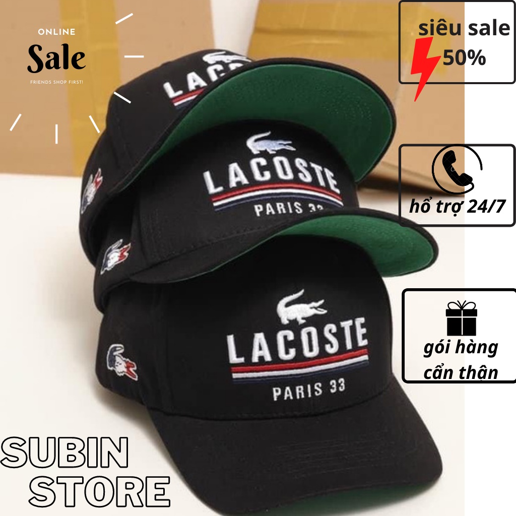 Mũ lưỡi trai LACOSTE - nón kết thêu họa tiết cá sấu phong cách thời thượng - mũ lưỡi trai sale cực sốc