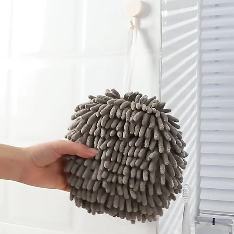 Khăn Lau Tay Bằng Sợi Nhỏ Thấm Nước Khô Nhanh Có Vòng Treo Dành Cho Nhà Bếp/Phòng Tắm