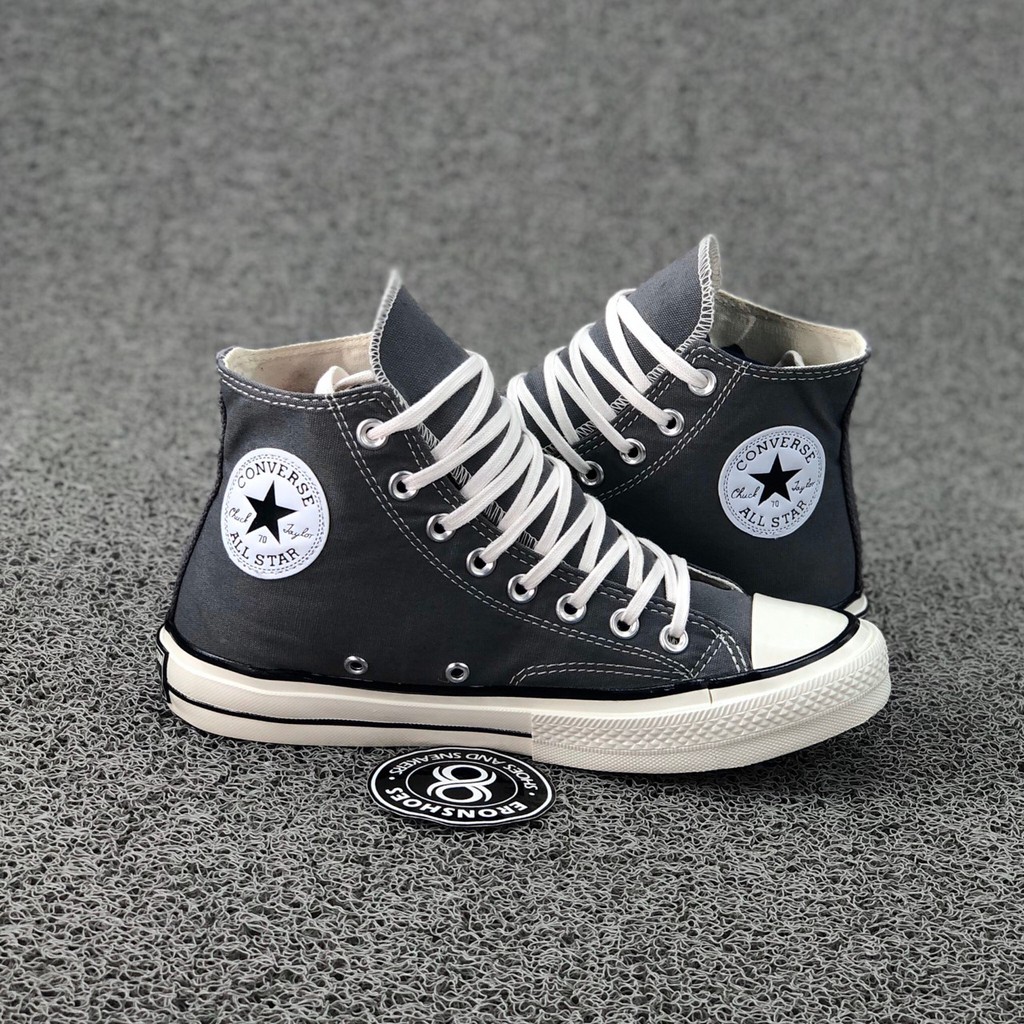 Giày Thể Thao Converse 70s Cổ Cao Màu Xám Đen Cá Tính