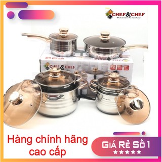 Bộ nồi Đức 🔺 MẪU MỚI NHẤT 🔺 6 món CHEF & CHEF - 6688