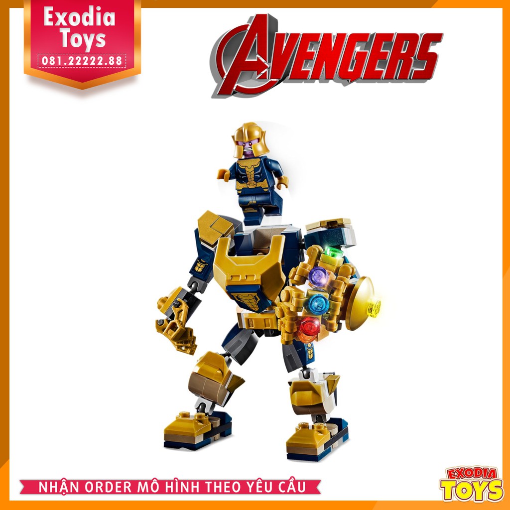 Xếp hình Marvel Avenger Chiến Giáp Của Thanos : Thanos Mech - BELA 11504 Ideas 76141