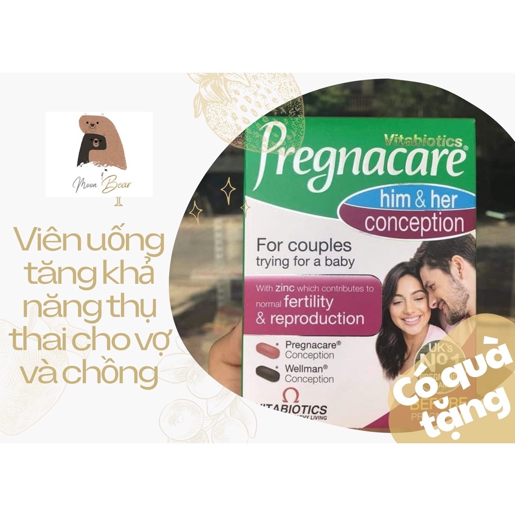 DATE 2024 Viên uống Vitamin Pregnacare Him and Her Conception, Anh (60 viên) tăng thụ thai cho vợ và chồng