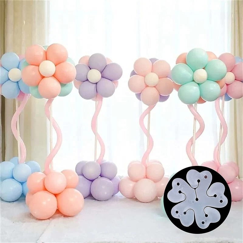 Set 100 Kẹp Bong Bóng Hình Hoa Có Thể Tái Sử Dụng Trang Trí Sự Kiện