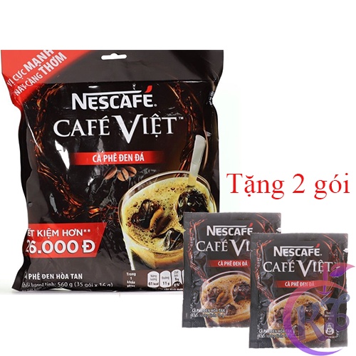 Nescafe Cà phê đen đá bịch 37 gói x 16g (592g) - Nescafe Việt, cafe việt đen đá hòa tan date mới