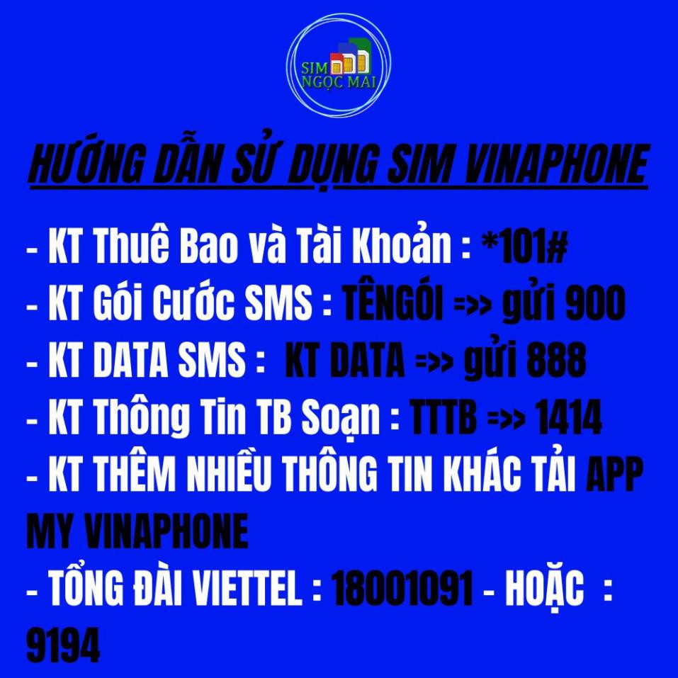 Sim 4G Vinaphone VD89P - D60G  Trọn Gói 1 Năm , Miễn Phí 4GB/NGÀY Data, nghe gọi thả ga- Sim Ngọc Mai (giá khai trương )