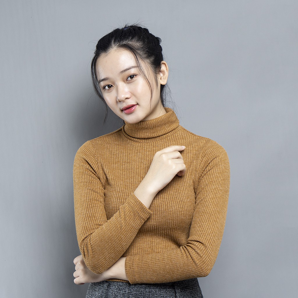 Áo len gân cổ lọ nữ Sayme mềm mại dày dặn giữ ấm tốt WCTU0001