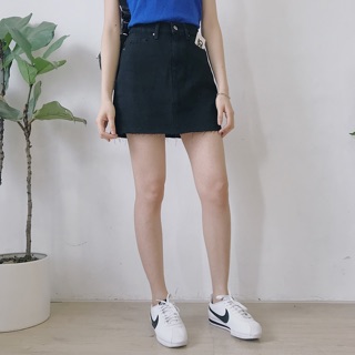 𝐌𝐈𝐀 𝐑𝐈𝐓𝐓𝐀💗 Chân váy denim đen Asos 💖 Chân váy bò chữ A dáng ngắn gấu cắt V631