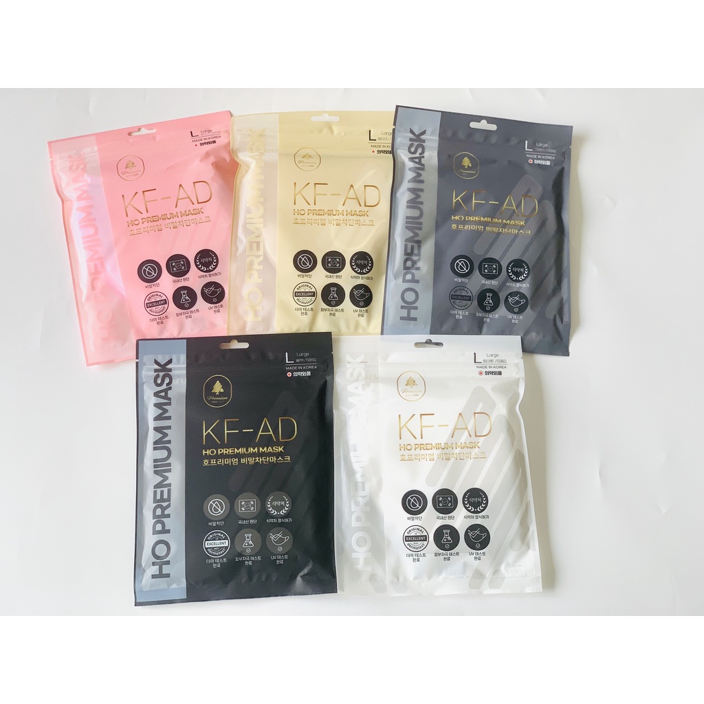 Set 1 túi 5 chiếc khẩu trang màu Hàn Quốc HO PREMIUM MASK size người lớn