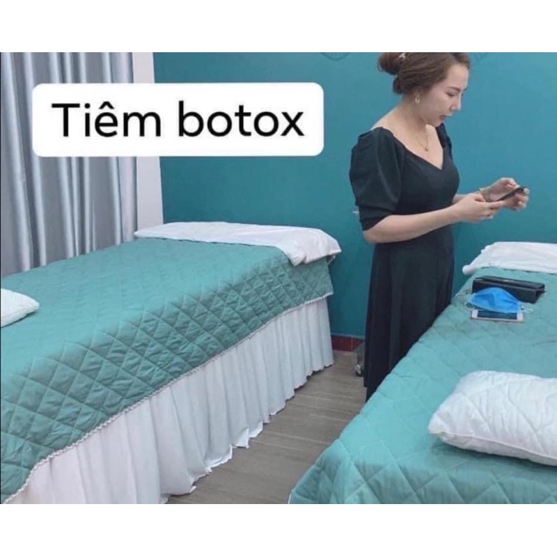 Tấm Trải Giường Chần Bông Cotton 100% Cho Spa, giường nail mi, phun xăm kt 120x220cm