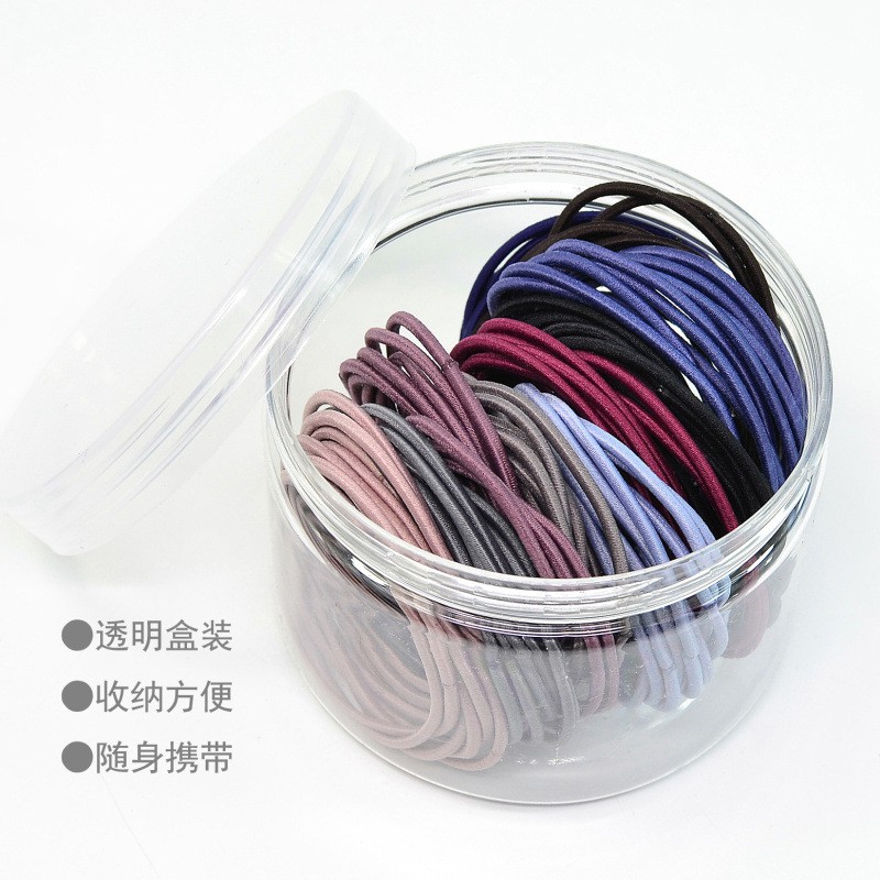 Set 100 thun buộc tóc co giãn tốt phong cách Hàn Quốc thời trang