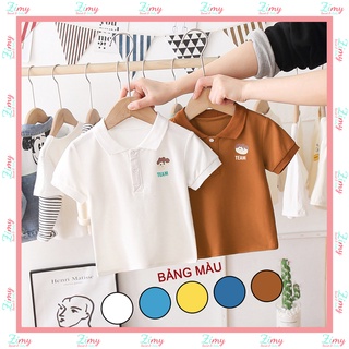 Áo Polo Thun Cho Bé Trai 02 Mặt Hình In Kid Team