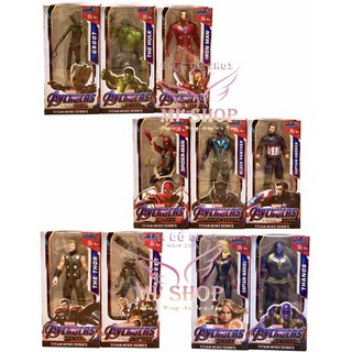 Set 10 & 12 Mô Hình Siêu Anh Hùng Avengers Hulk Thanos Spiderman Ironman BlackPanther Groot CaptainAmerica CaptainMarvel